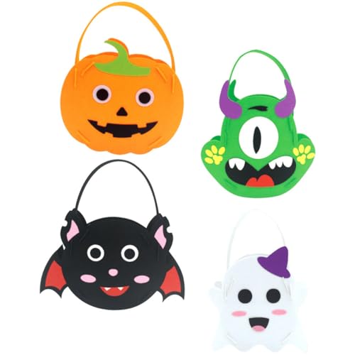 ORFOFE 4 Stück Süßigkeitentasche Geschenktüte Goodie-bags Zu Halloween Halloween-goodie-eimer Partyzubehör Süßes Sonst Gibt's Saures Tasche Verpackungsbeutel Halloween-tasche Vlies von ORFOFE