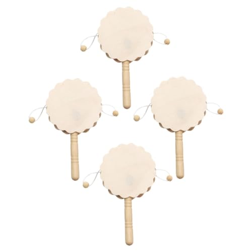 ORFOFE 4 Stück Teiliges DIY Holz Rasseltrommel zum Bemalen Handliche Handtrommeln aus Naturbelassenem Holz Fördert Feinmotorik und Kreativität als Bastelset für Familien ORFOFE 4 Stück Teiliges DIY Holz Rasseltrommel zum Bemalen Handliche Handtrommeln aus Naturbelassenem Holz Fördert Feinmotorik und Kreativität als Bastelset für Familien von ORFOFE