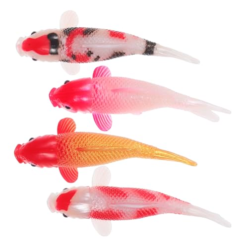 ORFOFE 4 Stück Teiliges Künstliche Koi Fische Realistische Miniatur Goldfisch Figuren Aquarium Deko Schwimmtiere für Miniteich und Feengarten Ornamente ORFOFE 4 Stück Teiliges Künstliche Koi Fische Realistische Miniatur Goldfisch Figuren Aquarium Deko Schwimmtiere für Miniteich und Feengarten Ornamente von ORFOFE