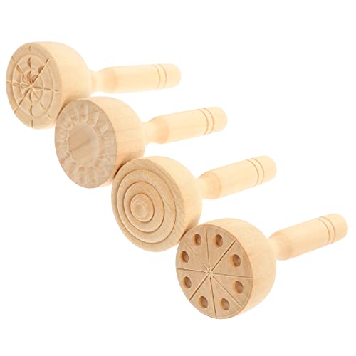 ORFOFE 4 Stück Ton Form holzwerkzeuge Clay Tools Kinder Tonwerkzeug dekorative Tonformen Knetwerkzeuge stabile Tonstempel Tonmodellierung Spielformen aus Ton Tonwerkzeuge aus Holz hölzern von ORFOFE