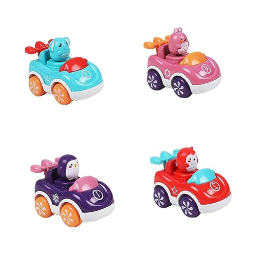 ORFOFE 4 Stück Trägheitsauto Autospielzeug für Kinder Zeichentricktiere Spielzeug zurück LKW-Spielzeug kinderspielzeug Kinder Spielzeug Kinderautospielzeug Mini-Pullback-Auto Plastik von ORFOFE