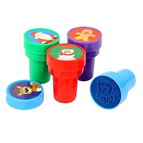 ORFOFE 4 Stück Weihnachts Cartoon Stempel Design Stempel Für Kinder Selbstfärbende Siegel Für Heimwerker Ideale Partygeschenke Und Kindergeschenke Für Kreative Bastelprojekte von ORFOFE