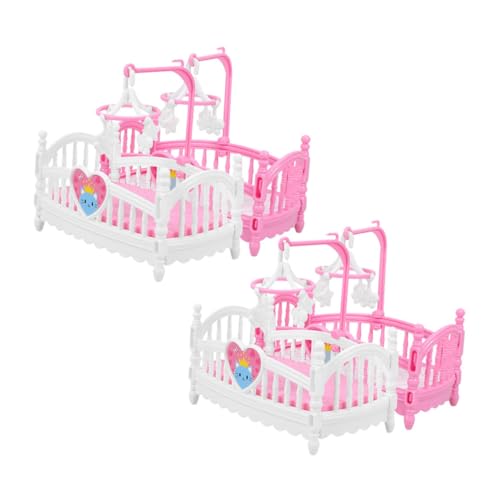 ORFOFE 4 Teiliges Puppenhaus Möbel Puppenbett Kleinkinder Spielzeug Mini Kinderbetten Mini Spielzeug Mini Puppen Sets Geburtstagsdekoration Für Mädchen Puppenhaus Dekor Miniatur von ORFOFE