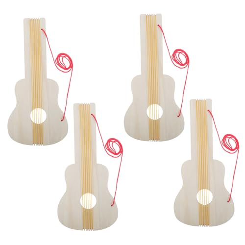 ORFOFE 4Pcs Unvollendete Holzgitarrenausschnitte Für DIY Mal Und Handwerksprojekte Für Kindergarten Musikinstrumentenaktivitäten Und Dekoration von ORFOFE