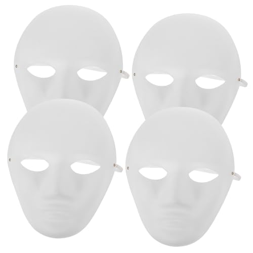 ORFOFE Maske Halloween 4er Set Diy Handbemalte Masken Weiße Papiermasken Für Kostümpartys Karneval Und Cosplay Leere Bastelmasken Für Kreative Gestaltung Und Schaurige Anlässe von ORFOFE