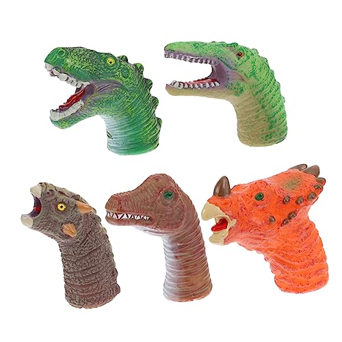 ORFOFE 5 Stück Handpuppen Spielzeug Dinosaurier Handpuppen Gehirnspielzeug Tyrannosaurus Tier Fingerpuppen Geschichtenerzählen Handpuppenkopf Fingerspielzeug Puzzle Spielzeug von ORFOFE