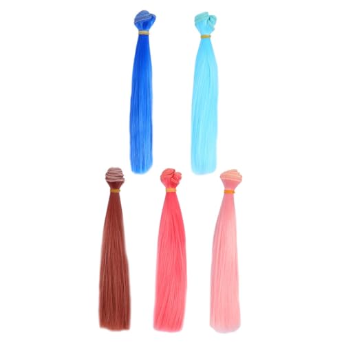 ORFOFE 5 Stück Hitzebeständige Puppenperücke Gerade DIY Puppenhaarverlängerungen Weiche Faser für Puppenherstellung Kreative Haarsträhnen ORFOFE 5 Stück Hitzebeständige Puppenperücke Gerade DIY Puppenhaarverlängerungen Weiche Faser für Puppenherstellung Kreative Haarsträhnen von ORFOFE