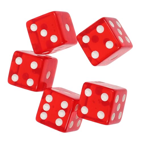 ORFOFE 5 Stück Transparente Rote Würfel Spielwürfel Party Requisiten Seitig Leicht Tragbar für Brettspiele und Spielabende ORFOFE 5 Stück Transparente Rote Würfel Spielwürfel Party Requisiten Seitig Leicht Tragbar für Brettspiele und Spielabende von ORFOFE