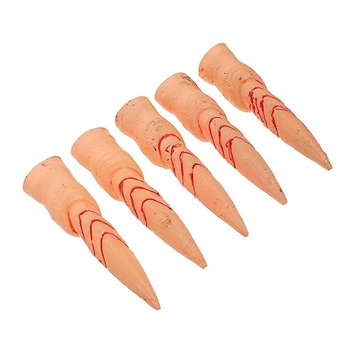 ORFOFE 5St falscher Nagelsatz Halloween-Skelett-Kostüm Halloween-Fingerlichter Halloween schminke Halloween Make up Gespenster Kleidung Rollenspiel Hexennägel Halloween-Requisiten Plastik von ORFOFE