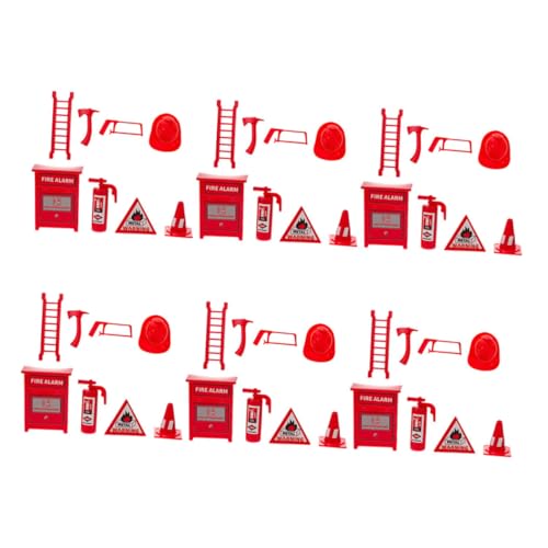 ORFOFE 6 Sets Mini-feuerlöscher-schlüsselanhänger, Feuerbekämpfung, Partygeschenke, Puppenhaus-zubehör, Mini-feuerwerkzeug, Modell-puppenhaus-Werkzeuge von ORFOFE