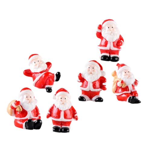 ORFOFE Miniatur-weihnachtsschmuck-Set 6-teilig Schneemann-Ornament Dekorationen Kunstharz Mini-Weihnachts-schneemann-Figuren für Die Inneneinrichtung von ORFOFE