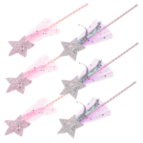 ORFOFE 6 Stück Teiliges Feenstab Mädchen Sternförmige Prinzessinnen-Zauberhölzer Detailreiches Design für Party Cosplay Bühnenauftritte und Fantasievolles Spiel ORFOFE 6 Stück Teiliges Feenstab Mädchen Sternförmige Prinzessinnen-Zauberhölzer Detailreiches Design für Party Cosplay Bühnenauftritte und Fantasievolles Spiel von ORFOFE