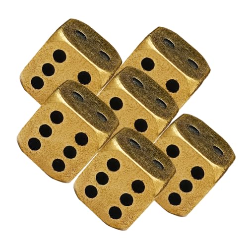 ORFOFE 6 Stück Teiliges Messing Würfelset Retro Stil Kleine Spielwürfel für Brettspiele Bar Partys Familienfeiern Langlebig und Praktisch mit Abgerundeten Ecken für Würfelspiele ORFOFE 6 Stück Teiliges Messing Würfelset Retro Stil Kleine Spielwürfel für Brettspiele Bar Partys Familienfeiern Langlebig und Praktisch mit Abgerundeten Ecken für Würfelspiele von ORFOFE