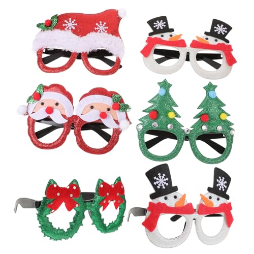 ORFOFE 6 Stück Weihnachtsfeier Brillen Festliche Brillenrahmen Mit Lustigen Motiven Perfekte Weihnachtsgeschenke Und Partyaccessoires Für Unvergessliche Feiertagsfeiern von ORFOFE