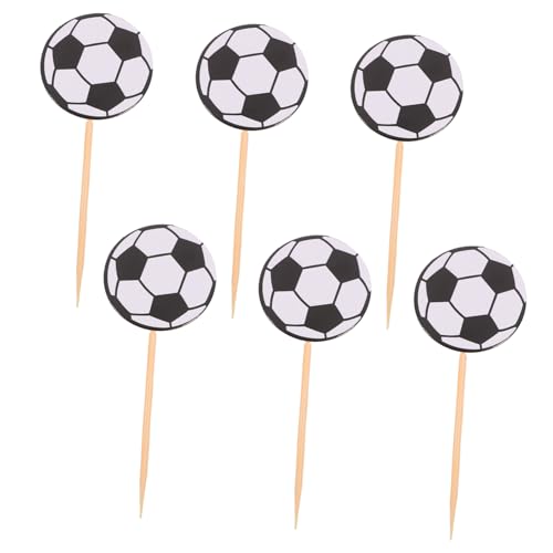 ORFOFE 60 Stück Fußball Kucheneinsatz Fußball Cupcake Topper Fußball Kuchendekorationen Geburtstags Cupcake Topper Party Dessert Topper Dessert Topper Fußball Cupcake Topper von ORFOFE