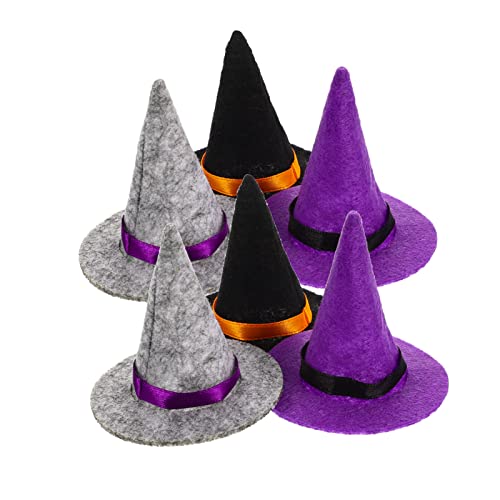 ORFOFE 6St Halloween Weinflaschen set halloween kleidung halloween costumes weihnachtssdeko Hexenhüte Flaschendeckel Halloween Flasche Hexenhut Weindekore aus Filzstoff kleine Hexenhüte von ORFOFE