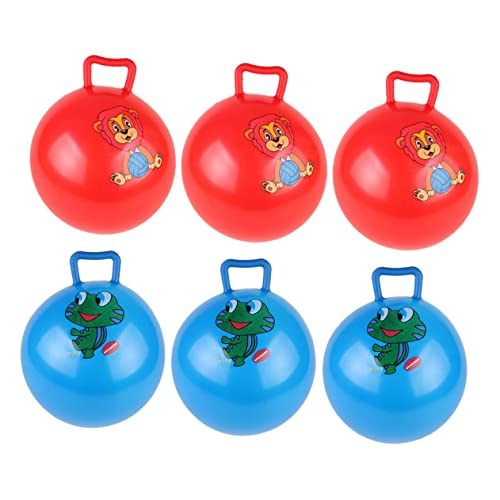 ORFOFE 6St Schläger handhaben Kugelkugel für Kinder Hüpfball für Kinder prallen Kinder trainieren hüpfen hüpfen Kinderspielzeug hupfball für Kinder Kinder-Cartoon-Ball Kinder Hüpfball PVC von ORFOFE