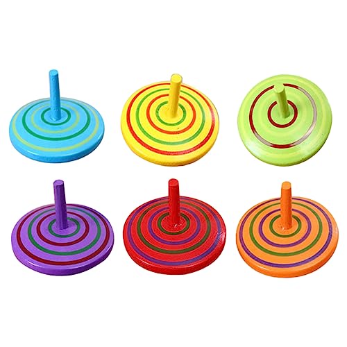 ORFOFE 6St hölzerner Kreisel Tops Spielzeug Spielzeug Top Spielzeug Kinder Oben Kinder holzspielzeug Spielzeug für Kinder holzpaneelen spielzeuge Spielzeug aus Holz Spitzenspiel von ORFOFE