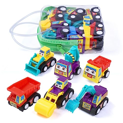 ORFOFE 6er Set Mini Friktionsspielzeug Autos Ingenieurfahrzeuge Für Lernspielzeug Für Kleinkinder Mit Bagger Bulldozer Kipper Und Betonmischer Farben Variieren von ORFOFE