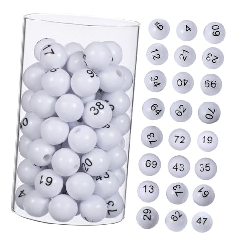 ORFOFE 75 Stück Zubehör Für Lotterieautomaten Partybälle Gewinnspielkugeln Nummerierter Ball Nummerierte Bingokugel Partygeschenkball Partyspiel Tombola-kugelnummern Weiß Plastik ORFOFE 75 Stück Zubehör Für Lotterieautomaten Partybälle Gewinnspielkugeln Nummerierter Ball Nummerierte Bingokugel Partygeschenkball Partyspiel Tombola-kugelnummern Weiß Plastik von ORFOFE