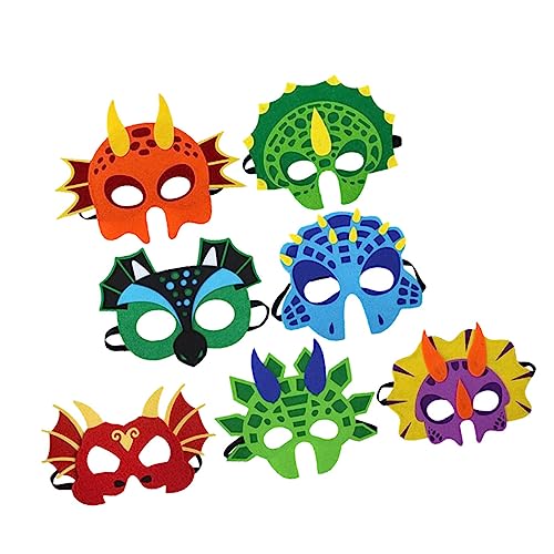 ORFOFE 7st Dinosaurier-augenklappe-maske Maskerade Gesichtsmaske Masken Für Zubehör Für Dinosaurierkostüme Verkleide Dinosauriermasken Dinosaurier-partydekorationen Halloween-maske Papier von ORFOFE