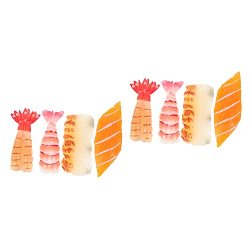 ORFOFE 8 STK Sushi-Simulation Falsches Lachs-Sushi Sushi-Miniatur Faux-Sushi-Modell Künstliche Lebensmitteldekoration Realistisches Japanisches Essen Realistisches Sushi-Spielzeug PVC von ORFOFE