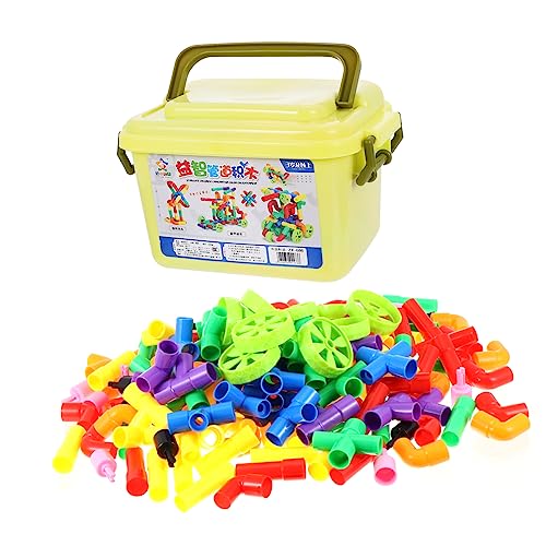 ORFOFE 88-bausteine-Set Lernspielzeug Für Kinder Große Kunststoffbausteine Einsätze Handkoordination Zählfähigkeiten Alter 3 Zufällige Farbe von ORFOFE