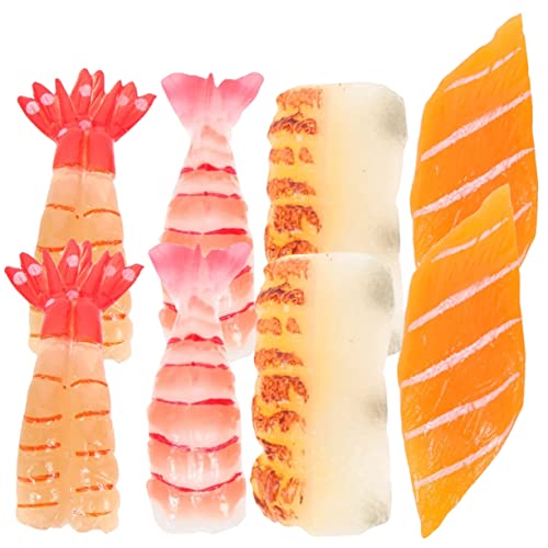 ORFOFE 8st Sushi-Simulation Realistisches Essen Sushi Sushi-Fotografie-Requisite Sushi-Spielzeug Japanisches Essensmodell Simuliertes Lebensmittelmodell Lebensechter Kunstreis PVC von ORFOFE