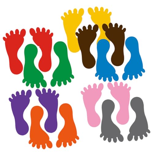 ORFOFE 9 Paare Bunte PVC Fußabdruck Aufkleber Selbstklebend rutschfest Bodensticker für Kindergarten Treppen Dekoration Kinderzimmer Spielbereich Zufällige Farbe ORFOFE 9 Paare Bunte PVC Fußabdruck Aufkleber Selbstklebend rutschfest Bodensticker für Kindergarten Treppen Dekoration Kinderzimmer Spielbereich Zufällige Farbe von ORFOFE