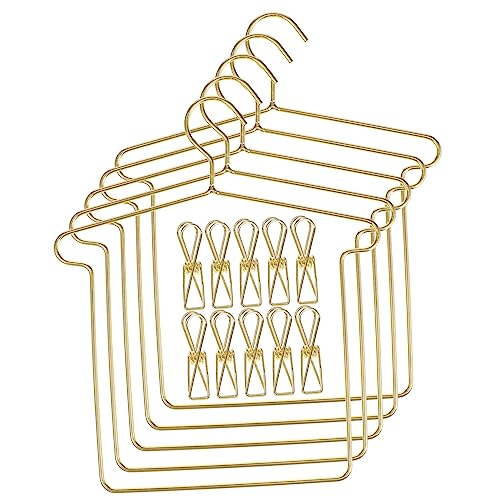 ORFOFE Babyhosenbügel Baby Kleiderbügel Metallpuppe Kleiderbügel Puppenkleiderbügel Puppenkleiderbügel Rack Babybügel mit Clips Puppenhausmöbel Zubehör Miniatur Kleiderbügel Rack von ORFOFE