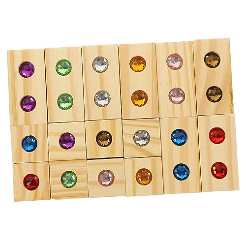 ORFOFE Bunte Holzbausteine mit Edelstein Einlagen Teiliges Sensorisches Lernspielzeug für Handmotorik Augen Hand Koordination und Kreativer Vorstellungskraft ORFOFE Bunte Holzbausteine mit Edelstein Einlagen Teiliges Sensorisches Lernspielzeug für Handmotorik Augen Hand Koordination und Kreativer Vorstellungskraft von ORFOFE