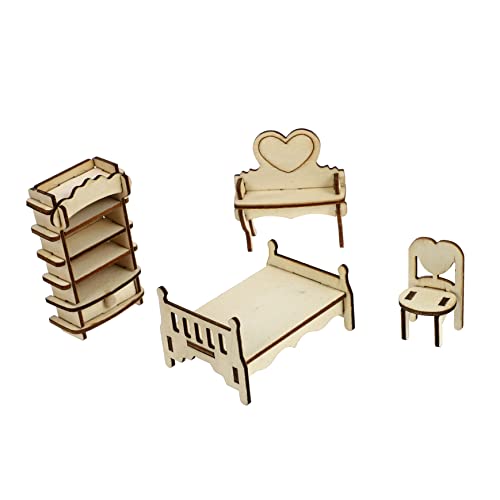 ORFOFE Dollhouse Schlafzimmer Möbel Teilig Puppenhaus Miniatur Schlafzimmer Zubehör für Kreative Selbstmontage Holzspielzeug ORFOFE Dollhouse Schlafzimmer Möbel Teilig Puppenhaus Miniatur Schlafzimmer Zubehör für Kreative Selbstmontage Holzspielzeug von ORFOFE