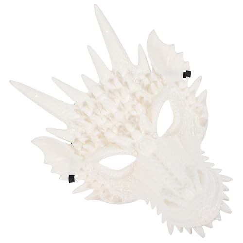 ORFOFE Drachenmaske Grusel Realistisches Halloween Kostüme Therian Maskenfuchs Große Nase Kitsune-maske Lustiger Dinosaurier Abschlussball Maske Hirsch Maske 3d-tiermaske Weiß Plastik von ORFOFE