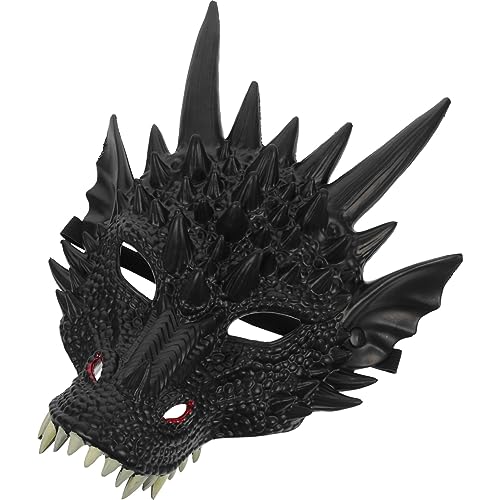 ORFOFE Drachenmaske Horror-kopf-maskerade-maske Party-cosplay-tiermaske Halloween-kostüme Für Kinder Dino-maske Cosplay-partymaske Halloween-masken Cosplay-maske Teufelsmaske Black Pu von ORFOFE