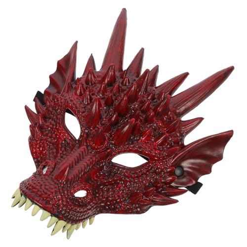 ORFOFE Drachenmaske dekorative Maske Make-up-Stirnbänder Cartoon-Maske Cosplay-Maske halloween kleidung kinder tierkostüme Kinderkommode Tiermasken für Kinder schöne Tiermasken Pu rot von ORFOFE