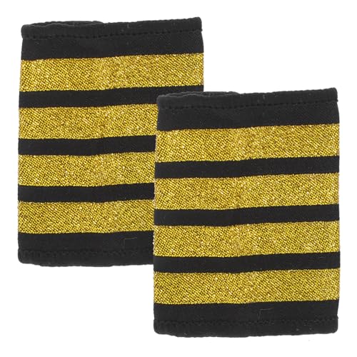 ORFOFE Goldene Schulterklappen Balken Pilot Kapitän Epauletten Schulterboards für Uniform Cosplay Spiel Kostüm Zubehör für Flugpersonal ORFOFE Goldene Schulterklappen Balken Pilot Kapitän Epauletten Schulterboards für Uniform Cosplay Spiel Kostüm Zubehör für Flugpersonal von ORFOFE