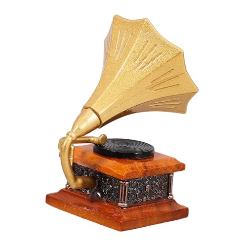 ORFOFE Dollhouse Puppenhaus Wohnzimmer Grammophon Modell Puppenhaus Phonograph Puppenhaus Phonograph Mini Grammophon Miniatur Grammophon Verzierung Winziges Phonograph Modell Miniatur Landschaftsmöbel von ORFOFE