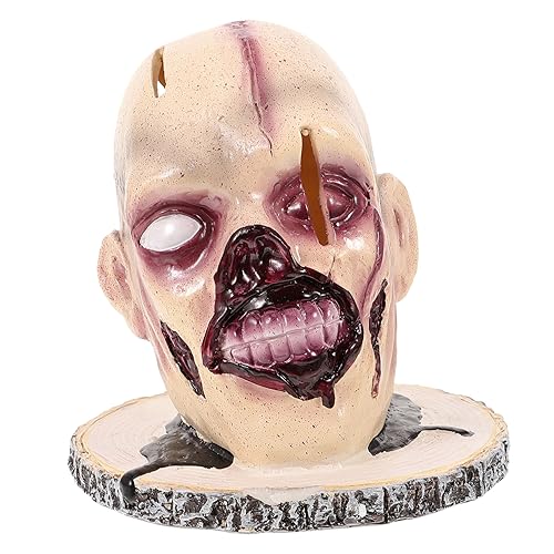 ORFOFE Halloween Küchenhalter Zombie Ornament Gebrochener Zombie Kopf Halloween Zombie Dekor Zombie Kopf Küchenschneider Ständer Halloween Cutter Organizer Arbeitsplatten Cutter von ORFOFE