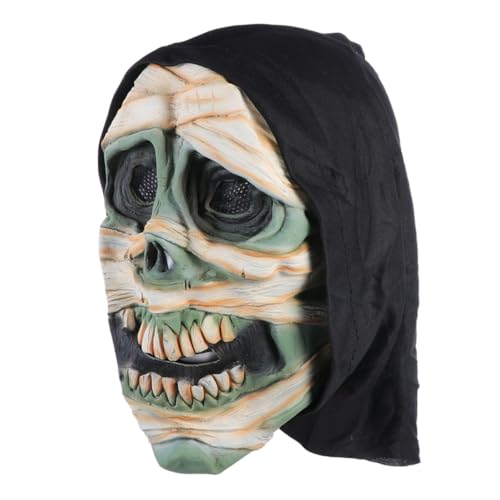 ORFOFE Halloween Schädel Kopf Muster Maske Gruselige Furchteinflößende Gesichtsmaske Für Kostümpartys Realistische Halloween Kopfbedeckung Für Erwachsene Und Schrecklicher von ORFOFE