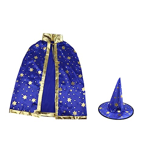 ORFOFE Halloween Umhang Mit Kapuze Fünf Sterne Cloak Cape Für Cosplay Und Karneval Blaues Kostü Für Halloween Feiern Und Bühnen Dekoration von ORFOFE