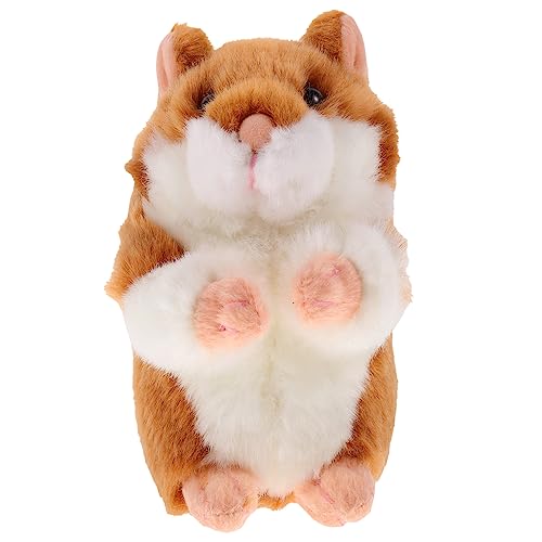 ORFOFE Hamster Ausgestopfte Tierpuppe Hamster Ausgestopfte Tierspielerei für Zuhause Plüsch Hamster Stofftier Niedlicher Kleiner Plüsch Hamsterpuppe Hamster Ausgestopftes Hamster von ORFOFE