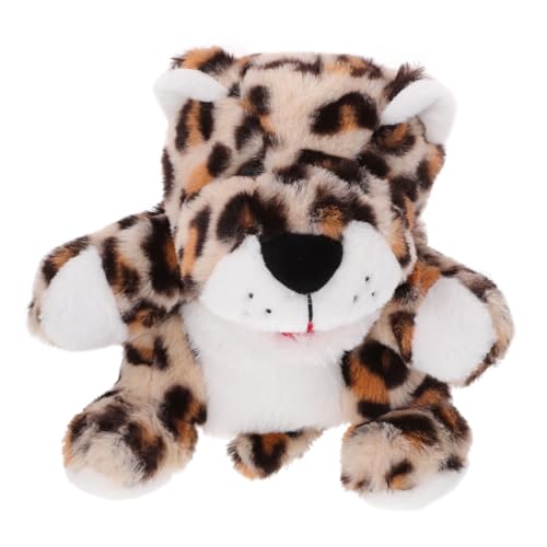 ORFOFE Handpuppe Tierkopfpuppe Cartoon Leopard Modellspielzeug Kinderpuppenspielzeug Simulation Tiermodell Tierform Handspielzeug Eltern Kind Interaktives Spielzeug Tierplüsch von ORFOFE