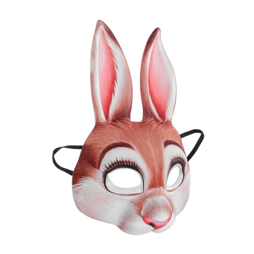 ORFOFE Hasenmaske Hase Maskerade Maske Halloween Hasenmaske Hasenohrmaske Hasenhalbmaske Tier Cosplay Maske Niedliche Hasenmaske von ORFOFE