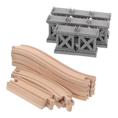 ORFOFE Holzeisenbahn Zubehör mit Brückenpfeilern und Gebogenen Schienen Kompatibel mit Holz und Kunststoffstrecken Fördert Kreatives und Soziale Interaktion ORFOFE Holzeisenbahn Zubehör mit Brückenpfeilern und Gebogenen Schienen Kompatibel mit Holz und Kunststoffstrecken Fördert Kreatives und Soziale Interaktion von ORFOFE