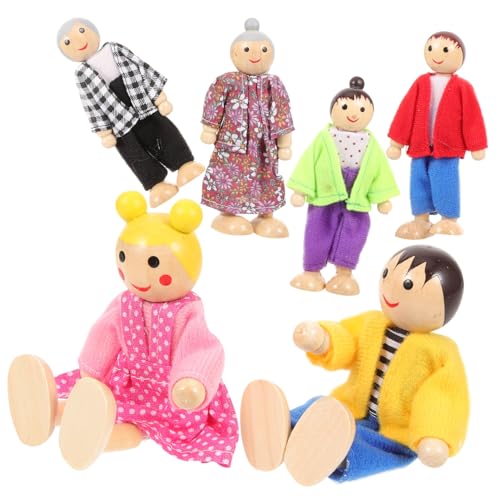 ORFOFE Holzpuppen Familie Spielset mit Beweglichen und Beinen Miniatur Holzfiguren für Puppenhaus Sicheres Glattes Material Pädagogisches Kreativität und Sozialkompetenz ORFOFE Holzpuppen Familie Spielset mit Beweglichen und Beinen Miniatur Holzfiguren für Puppenhaus Sicheres Glattes Material Pädagogisches Kreativität und Sozialkompetenz von ORFOFE