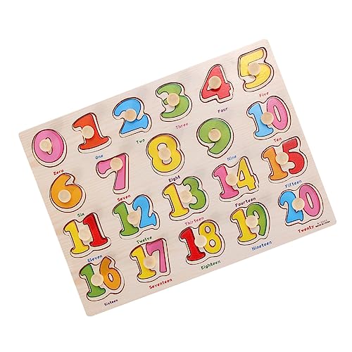 ORFOFE Holzpuzzle Zahlen Spielbrett Set Klassisches Puzzle Für Babys Lernspielzeug Mit Stabilen Holzteilen Und Bunten Zahlenmotiven Ideal Für Frühkindliche Und Spaß Beim von ORFOFE