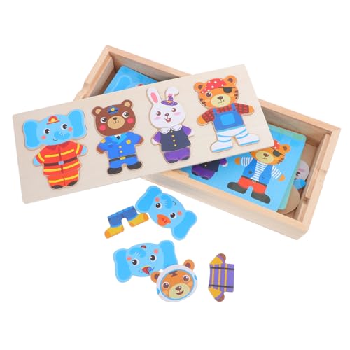 ORFOFE Holzpuzzle für Tier Dress up Puzzle aus Hochwertigem Holz Pädagogisches DIY Kreativität Logik und Feinmotorik Sicher und Glatt Verarbeitet als Geburtstagsgeschenk ORFOFE Holzpuzzle für Tier Dress up Puzzle aus Hochwertigem Holz Pädagogisches DIY Kreativität Logik und Feinmotorik Sicher und Glatt Verarbeitet als Geburtstagsgeschenk von ORFOFE