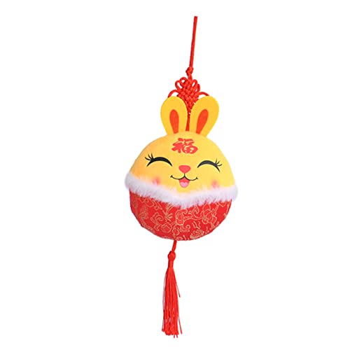 ORFOFE Kaninchen-Anhänger ausgestopftes Puppenspielzeug schöne Hasendekoration Chinese New Year Rabbit Hasen Kuscheltier Stoffhasen-Anhänger Hasen gefüllte Puppen PP Baumwolle Yellow von ORFOFE