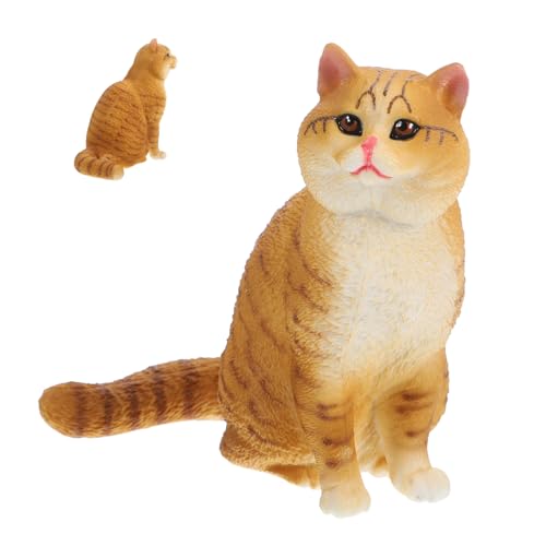 ORFOFE Katzenfigur Simulationskatzenfigur Realistische Katzenfiguren Katzenfiguren Spielzeug Tierfigur Tiermodelle aus Katzenstatue Kuchendekoration Skulptur Kätzchen Lernspielset von ORFOFE