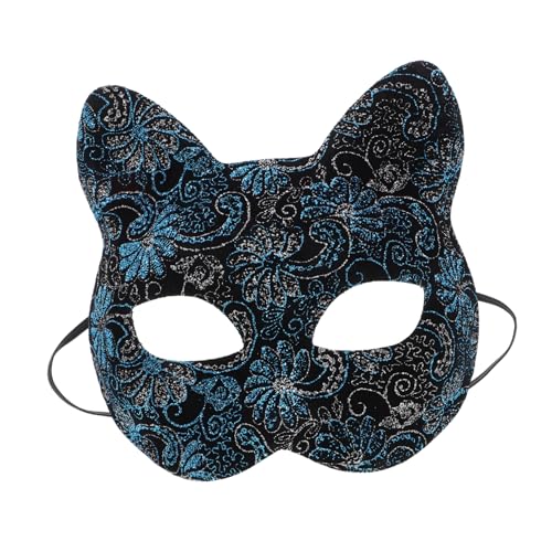 ORFOFE Katzenmaske halloween maske Karnevalsmaske Festivalmaske Elegante Maske Katzen-Maskerade-Maske Cosplay-Fuchs-Accessoire Halloweenkostüm Katzenfrauenmaske Maske für Erwachsene PVC von ORFOFE